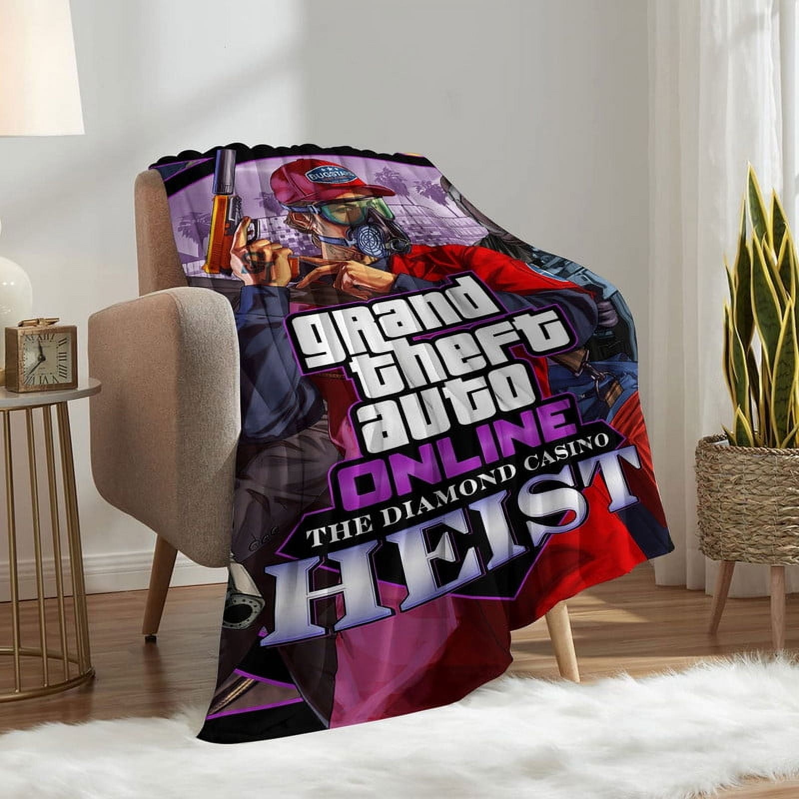 Grand Theft Auto Gra5 Throw Blanket Gifts for Fans Lover Girls Boys Women Present Hoodie Him Bed 50"x60"