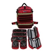 20" Red, Black, and Green Outdoor Kemp USA Premium Rescue and Tactical EMS Bag
