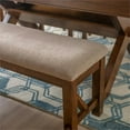 thumbnail image 6 of Pemberly Row 20.75" Wood/Fabric Dining Bench in Dark Hazelnut Brown/Tan, 6 of 7