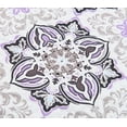 thumbnail image 3 of Hannah Linen Queen Purple Quilt Set- Microfiber 4 Piece Quilt with 1 Shams and 2 Decorative Pillow (Queen, Purple Vidara), 3 of 10