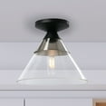 thumbnail image 6 of Creative Co-Op Robert Stevenson Lighting Theo - Metal and Conical Glass Flush Mount Ceiling Light, Matte Black and Brushed Nickel, 6 of 6