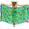 thumbnail image 3 of HAPPY BAY Women's Beachwear Sarong Bikini Skirt Swim Cover up Swimwear Summer Wraps Beach Wrap Coverups for Women One Size Shamrock Fern, Parrot Flower, 3 of 5