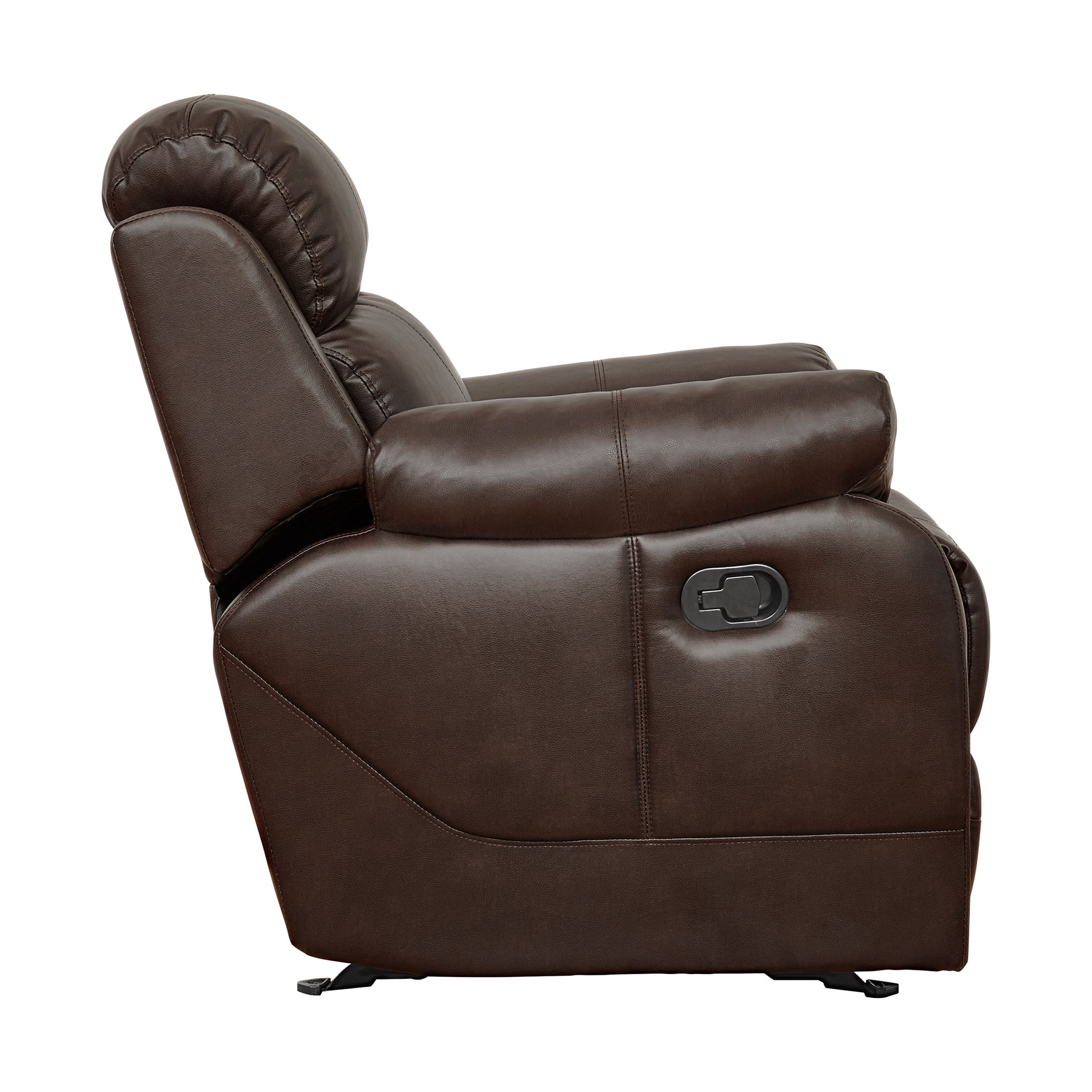 OakvillePark Holverson Faux Leather Upholstered Glider Reclining Chair, Brown