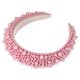 thumbnail image 1 of Diadema acolchada con perlas de imitación, diadema de ala ancha con esponja, diadema para mujer, rosa, 1 of 7