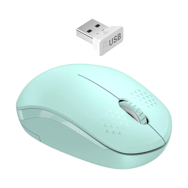 Ratón Inalámbrico Portátil 2.4G con Receptor USB para PC, Tableta, verde Sunnimix ratón de computadora ratón inalámbrico