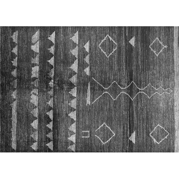 Ahgly Company Indoor Rectangle Oriental Gray Industrial Area Rugs, 2' x 5'