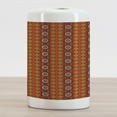 thumbnail image 2 of Orange Ceramic Toothbrush Holder, Indigenous Cultural Motif Pattern Traditional Borders, Decorative Versatile Countertop for Bathroom, 4.5" X 2.7", Orange Yellow and White, by Ambesonne, 2 of 4