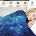 thumbnail image 3 of HENGT Blue Galaxy Blanket Comfort Warmth Soft Cozy Air Conditioning Machine Wash Black and White Rose Skull Sherpa Blanket  (Blue Galaxy), 3 of 6