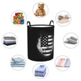 thumbnail image 6 of XMXT Collapsible Laundry Basket, American Flag Skull Print Waterproof Laundry Hamper, 40L Black, 6 of 8