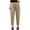 Khaki, variant on Womens Lounge Pants Cuffed Hem Side Button Elastic Waist Soft Leg Cropped Tapered Pants