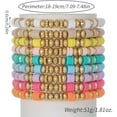 thumbnail image 7 of 9 Pcs 7" Colorful Boho Stackable Bracelets, Surfer Heishi Clay Bead Stretch Preppy Fashion Accessories unique jewelry Suitable for Beach, Party, Vacation, 7 of 7