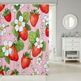 thumbnail image 2 of Red Strawberry Shower Curtain Kawaii Strawberry Fabric Shower Curtain for Kids Boys Girls Red Pink Bathroom Waterproof Accessories with 12 Hooks Cute Fruits Theme Curtains,72X84 Inches, 2 of 6