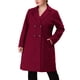 thumbnail image 1 of Abrigo largo de mujer de talla grande Agnes Orinda, con solapa muesca, doble botonadura, abrigo de invierno con bolsillos 3X burdeos, 1 of 7
