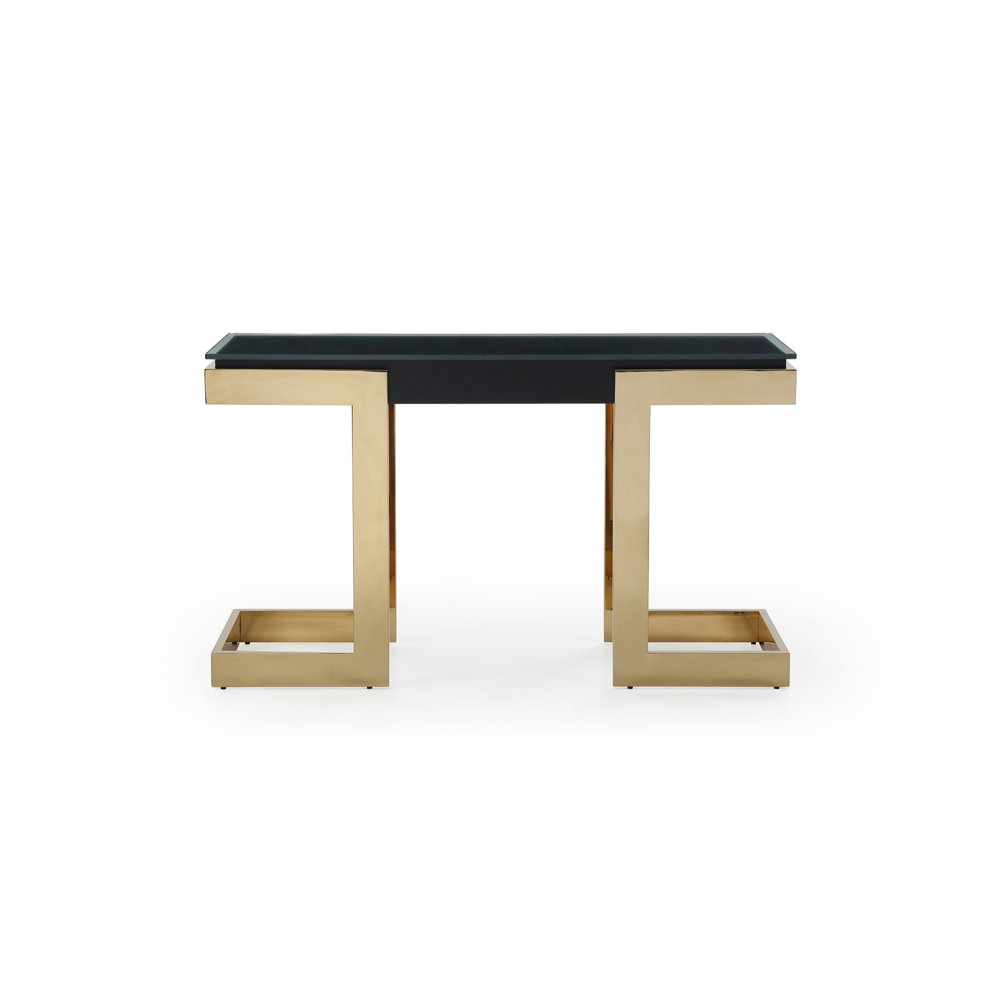 Sumo Console, 10mm glass top, Connector in black, Polished gold stainless base. - image 4 of 4