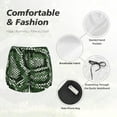 thumbnail image 4 of Gaeub Green Snakeskin Print Women's Athletic Shorts,High Waisted Running Shorts,Pocket Sporty Short,Gym Elastic Workout Shorts-Medium, 4 of 7