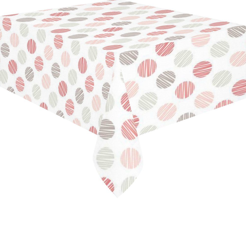 MYPOP Red Pink Grey Polka Dot Tablecloth Pink and White Sets 52x70 Inches Colorful Polka Dot