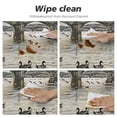 thumbnail image 4 of Wuche  Round Table Cover Cloth Landscape Elastic Edged Round Table Cloth Gold Grey  Waterproof Oil Proof Fabric Table Cover for Wedding/Banquet/Restaurant/Party, 4 of 7