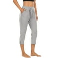 thumbnail image 1 of Beiwei Womens Workout Sweatpant Capri Jogger Running Cropped Pant Lounge Elastic Waist Track Activewear Pant with Side Pocket, 1 of 3