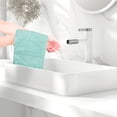 thumbnail image 6 of Unique Bargains Geometric Washcloths Set Cotton Bath Towels Low Lint Green 4, 6 of 7