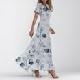 thumbnail image 5 of Mingw Beach Vacation Clothes for Women Women's Summer Puff Sleeve Floral Split Maxi Dress Flowy A Line Casual Beach Long Dresses 2025, 5 of 6