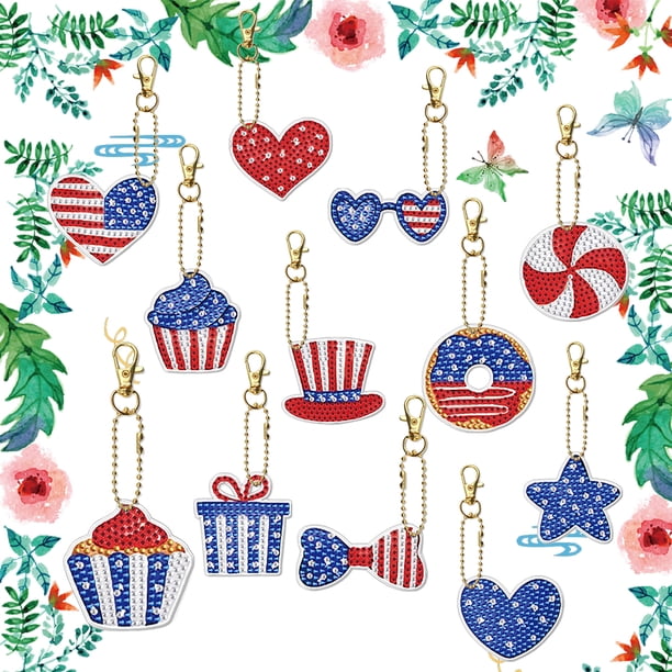 Cuadros Decorativos DIY Diamond Art Llaveros Diamond Mosaic Kit 12pcs Doble cara Lady Bag Pendant Wdftyju embutido en tela