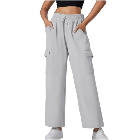 Bzhegqhd Women's Cargo Pants Water Resistant Workwear Trousers Elastic Waist Durable Multi Pockets Outdoor Hiking Wide Leg Travel Adventure Military Style