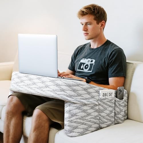 Reading Pillow for Lap Desk, Memory Foam Gaming & Working Pillow, Extra Large Laptop Lap Desk for Working, Crocheting, Playing Gaming in Bed Couch (Ash Grey)$$Bedding