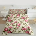 thumbnail image 2 of Homewish Rustic Flower Full Size Comforter Sets,Country Floral Bedding Comforter Set,Pink Beige Green Bedding Sets For Girls,Microfiber Bedroom Decor,3 Pieces, 2 of 8