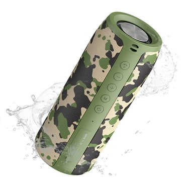 Aursear Portable Bluetooth Speaker with Deep Bass Basser,Outdoor Speakers Wireless Stereo Sound,IPX5 Waterproof,30H Playtime for Home Party-Camo