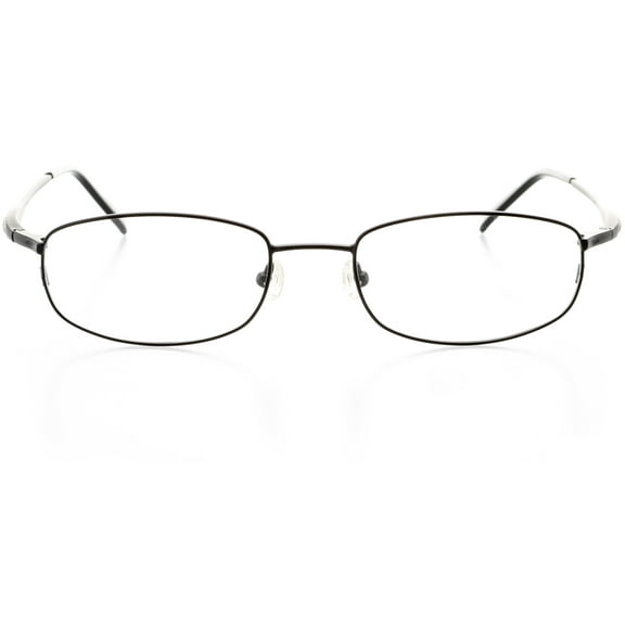 Unisex Optical Eyewear - Rectangle Shape, Metal Full Rim, Matte Black