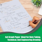 Graph Paper, Filler Paper Loose leaf Graph Paper - 8” x 10.5 - Graph Ruled, 4x4 Quad Ruled Notebook Paper, 3 Hole Punched Loose leaf Papers for 3 Ring Binders - 100 Sheets per Pack (2 Pack)