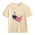 thumbnail image 4 of GERsome Unisex Kid's American Flag Short Sleeve T Shirts 4th of July Crew Neck Pullover Patriotic Tops, Toddler, Little Kids Boys, Girls, Sizes 3-4 Years, 4 of 4