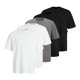 thumbnail image 1 of JACK&JONES Camiseta para hombre, paquete de 5 unidades - JJHUGO LOOSE TEE SS CREW NECK, manga corta, cuello redondo, algodón Negro/Blanco/Gris L (Large), 1 of 7