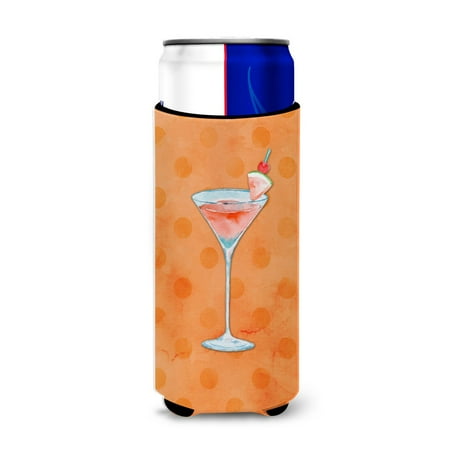 

Carolines Treasures BB8218MUK Summer Martini Orange Polkadot Michelob Ultra Hugger for slim cans Slim Can multicolor