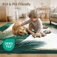 thumbnail image 4 of ODIKA 6'x9' Washable Area Rug Botanical Canopy Border Symmetrical Foliage Vintage Scroll Frame for Dining Room, Under Table, Office Décor, Non-Slip Chair-Friendly, 4 of 7