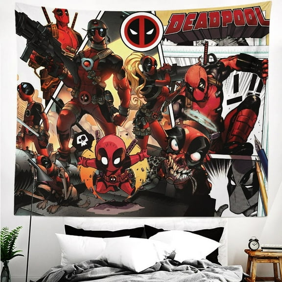 Deadpool Tapestry Wall Hanging For Boys Bedroom Girl Backdrop Party Birthday Decor 70*60in