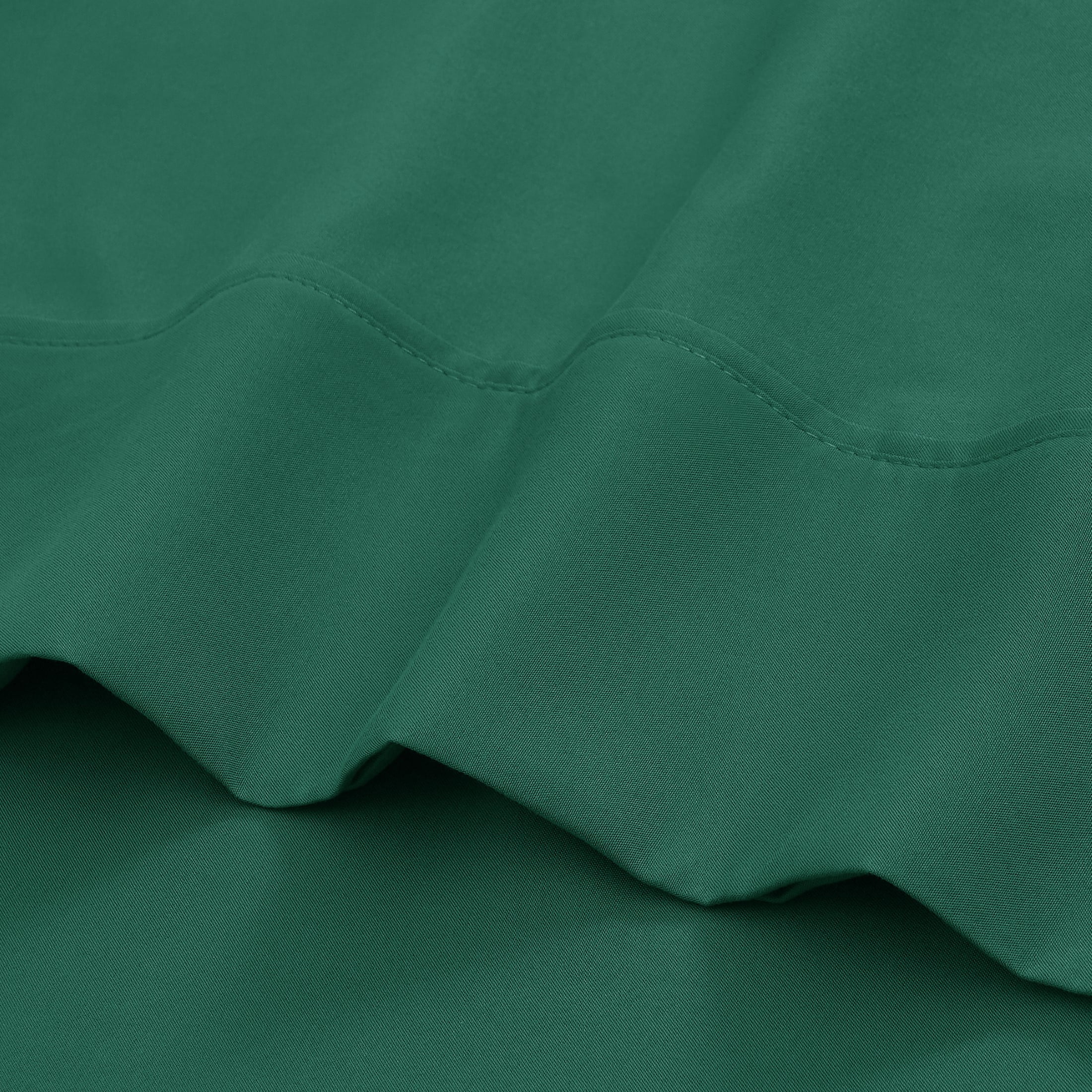 Mainstays Super Soft Brushed Microfiber Bed Sheet Set, Dark Green, Queen, 4 Piece