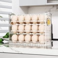 thumbnail image 4 of Soporte para Huevos de Refrigerador Organizador de Huevos con Tapa de 30 Rejillas para Puerta de Refrigerador Accesorios de Gran Capacidad Limpieza Fá Transparente Macarena Titular de huevo, 4 of 8