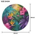 thumbnail image 6 of Colorful Tropical Leaf Pattern Round Tablecloth 60"x60",Wrinkle Wipeable Table Cloth for Kitchen Dining Room Picnic Patio Party, 6 of 6