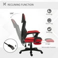 thumbnail image 4 of Vinsetto Ergonomic Home Office Chair High Back Armchair Computer Desk Recliner with Footrest, Mesh Back, Lumbar Support and Wheels, Red, 4 of 9
