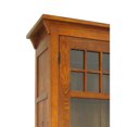 thumbnail image 2 of 2 Door Bookcase with 3 Removable Shelves and Windowpane Design  Oak Brown, 2 of 4