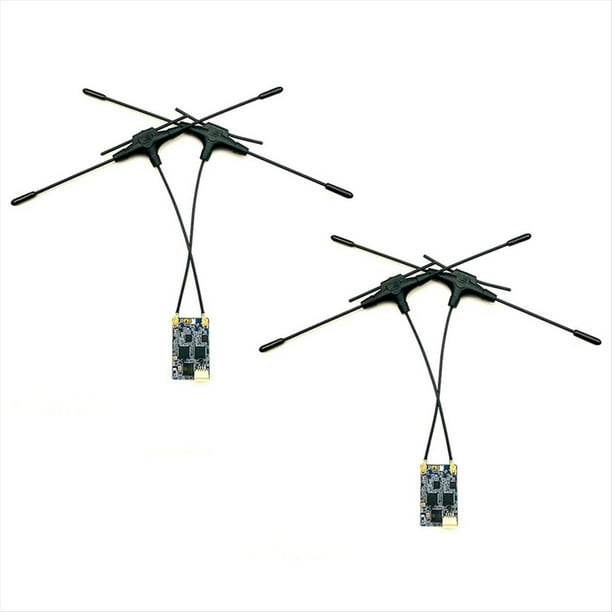 2 Receptores ELRS Gemini de Doble Banda de 900 MHz y 2,4 GHz ExpressLRS RX TCXO para Dron RC FPV de Alcance de Ala Fija.
