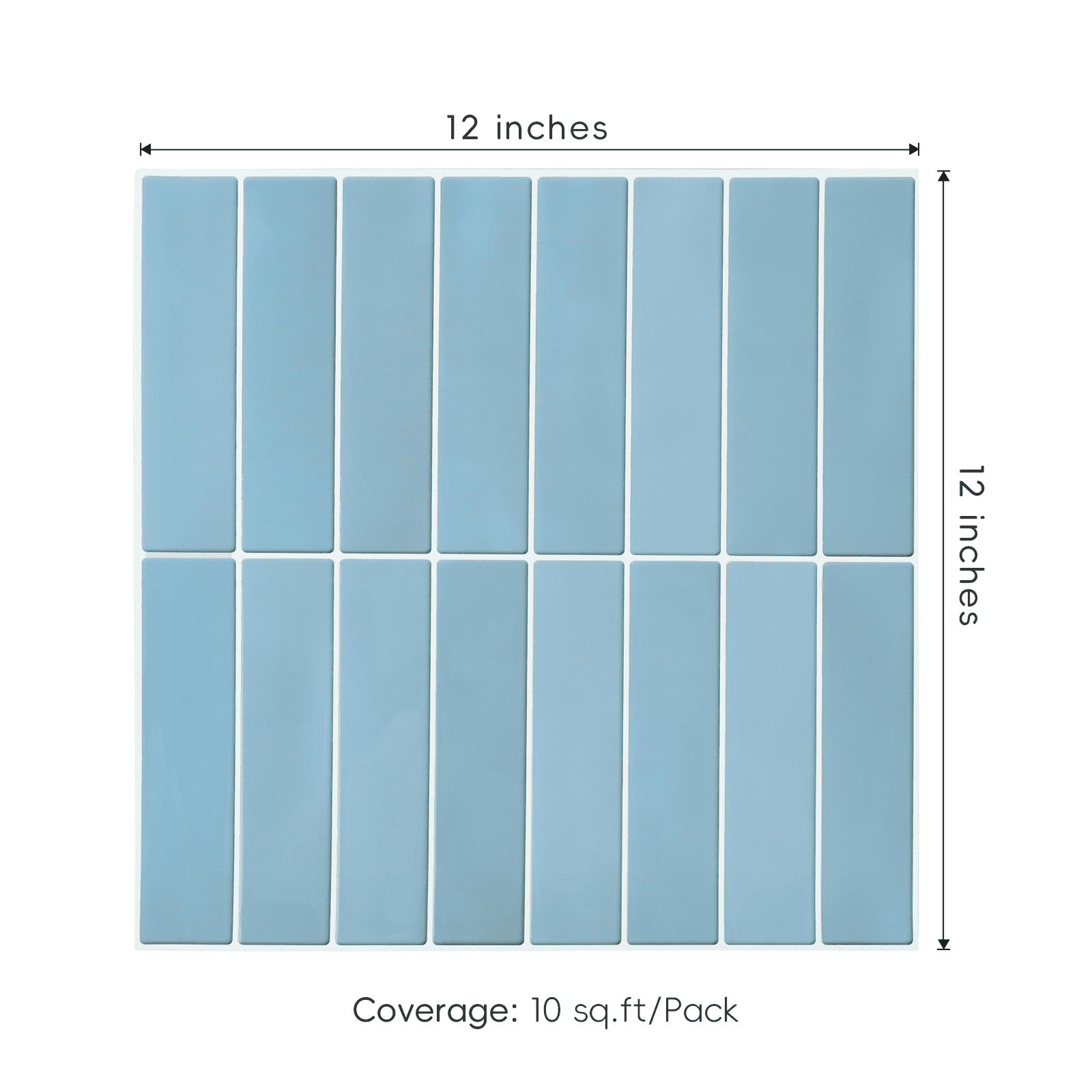 Peel and Stick Backsplash Tiles, 12" x 12" Blue 3D Self Adhesive Stick on Wall Tiles for Kitchen Bathroom