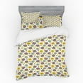 thumbnail image 2 of Floral Duvet Cover Set, Pattern with Irregular Dots and Flowers, Bedding Set with Shams and Fitted Sheet, 3 Sizes, by Ambesonne, 2 of 3