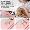 thumbnail image 3 of TECH CIRCLE For Samsung Galaxy S23 Ultra Case,PU Leather Slim Card Slots Case 360°Rotatable Ring Kickstand Shockproof Protective Women Men Case for Samsung Galaxy S23 Ultra 6.8" 2023,Pink, 3 of 7