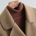 thumbnail image 4 of Fnooota Peacoats for Women, Belt Mid Length Classic Lapel Wool Trench Coat Coffee Size XL, 4 of 6