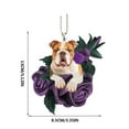 thumbnail image 2 of TERGAYEE Rose Series Dog Car Pendant,Cute Dog and Purple Roses Printed Flat Car Rear View Mirror Accessories,Car Accessories Dog Lovers Gift, 2 of 5