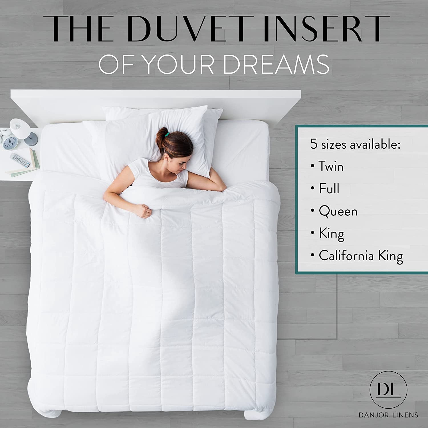 Danjor Linens Duvet Insert - California King Size Bed - Microfiber, White