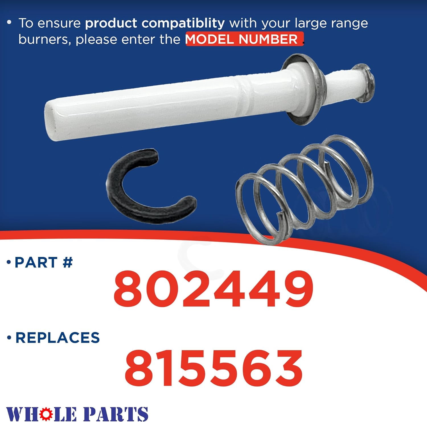 Whole Parts Large Range Burner Electrode/Igniter Part# 802449 - Replacement & Compatible with Some Wolf Ranges or Ovens