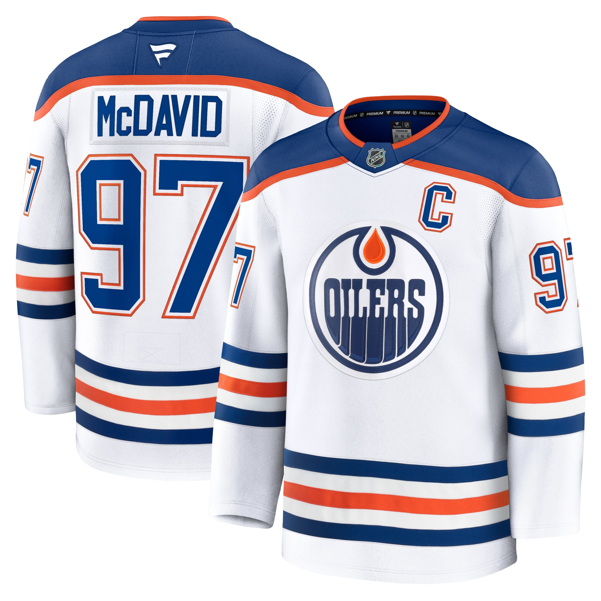 Men's Fanatics Connor McDavid White Edmonton Oilers Away Premium Jersey